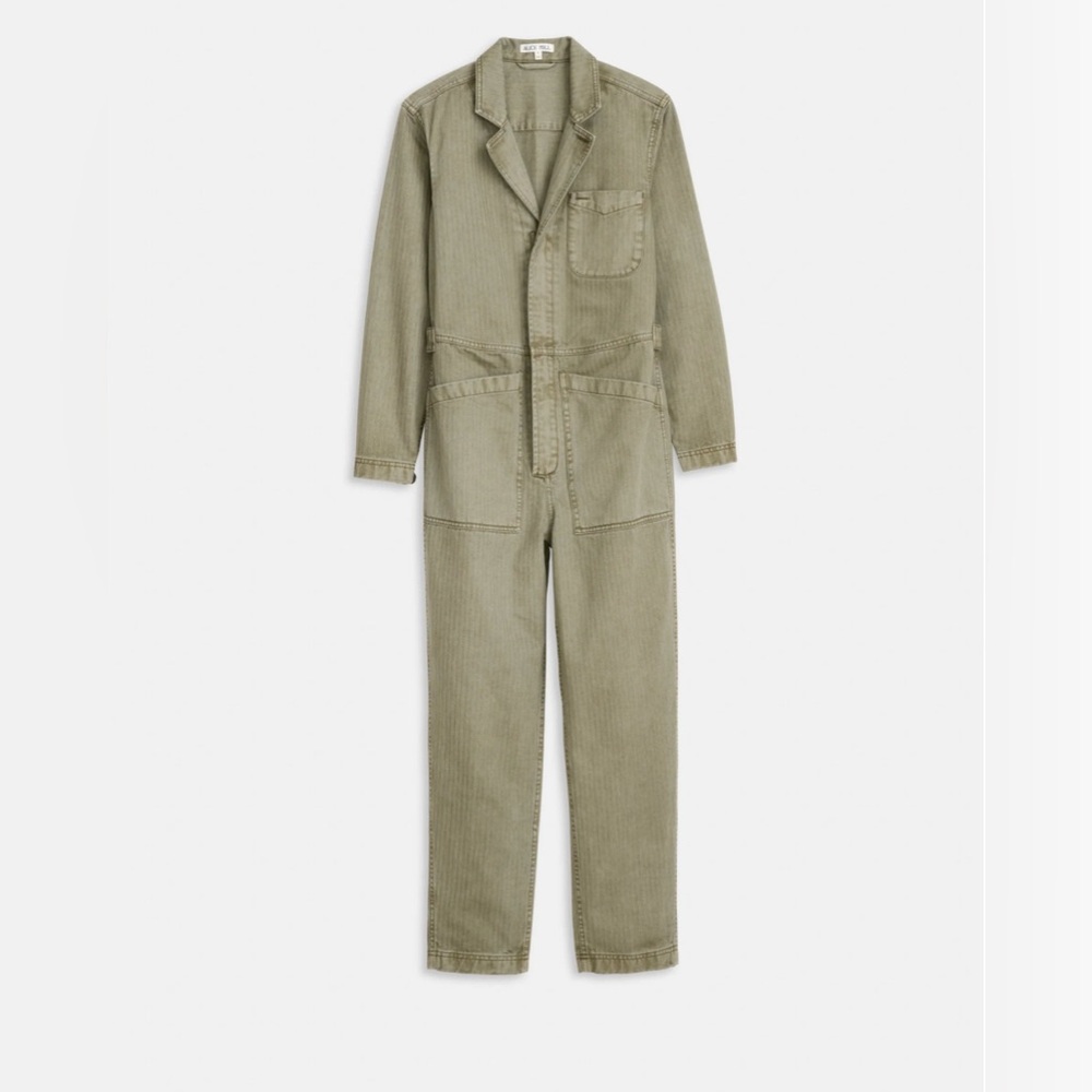 Alex Mill Vintage Olive Herringbone Jumpsuit